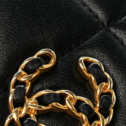 Chanel Lambskin Quilted Chanel 19 Card Holder Black 10 of 10