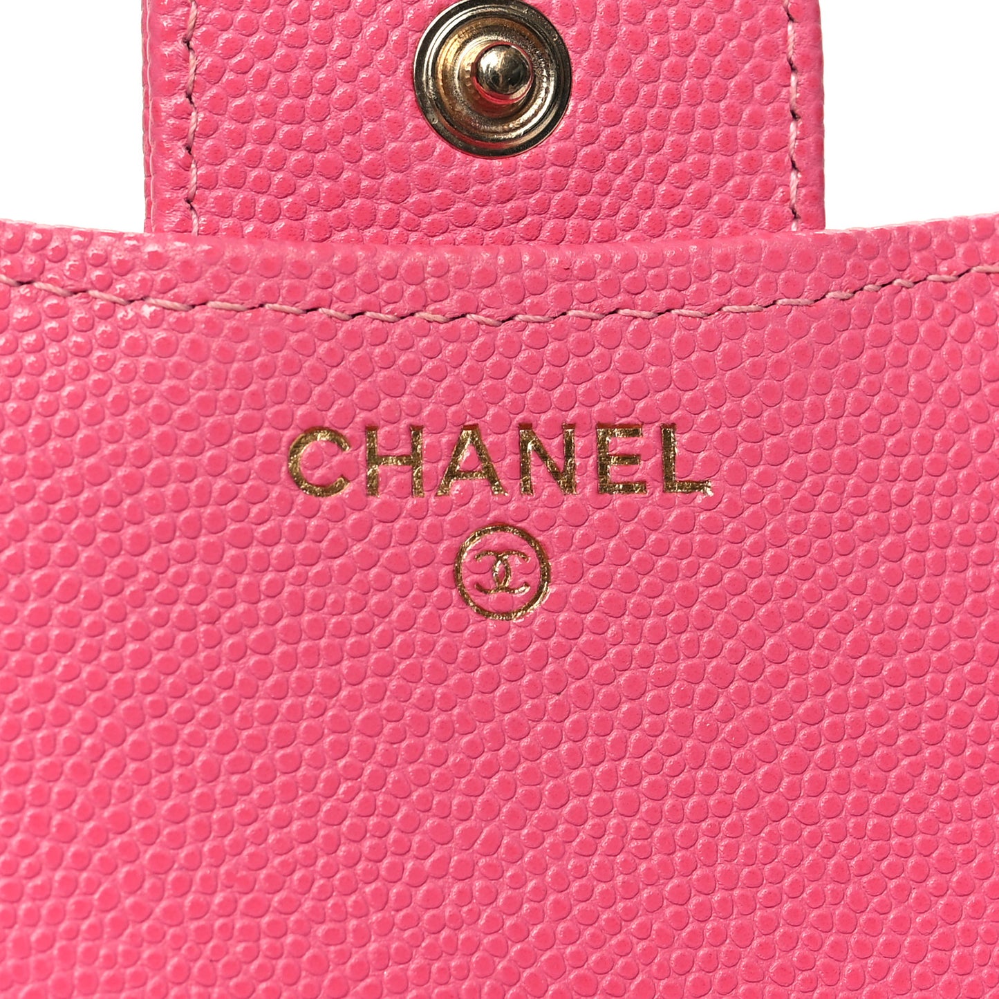 Caviar Quilted Compact Flap Wallet Pink