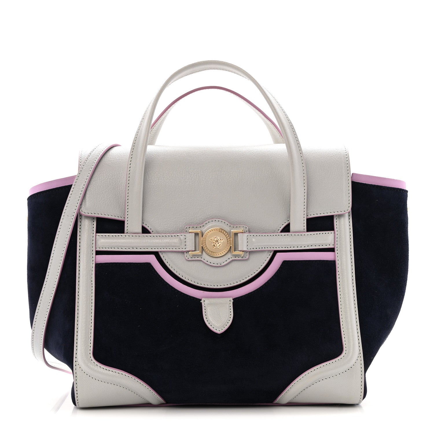 Versace Suede Nappa Goatskin Signature Bag Multicolor 1 of 14