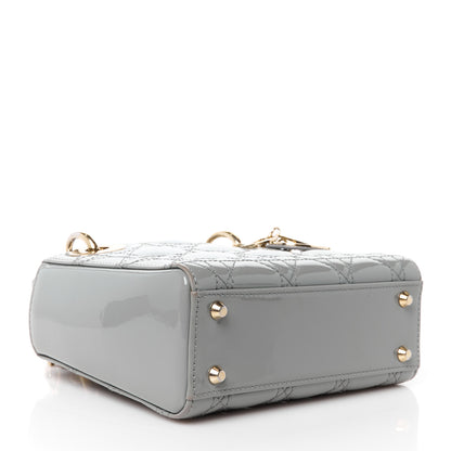 Christian Dior Patent Cannage Mini Lady Dior Grey Stone 4 of 11