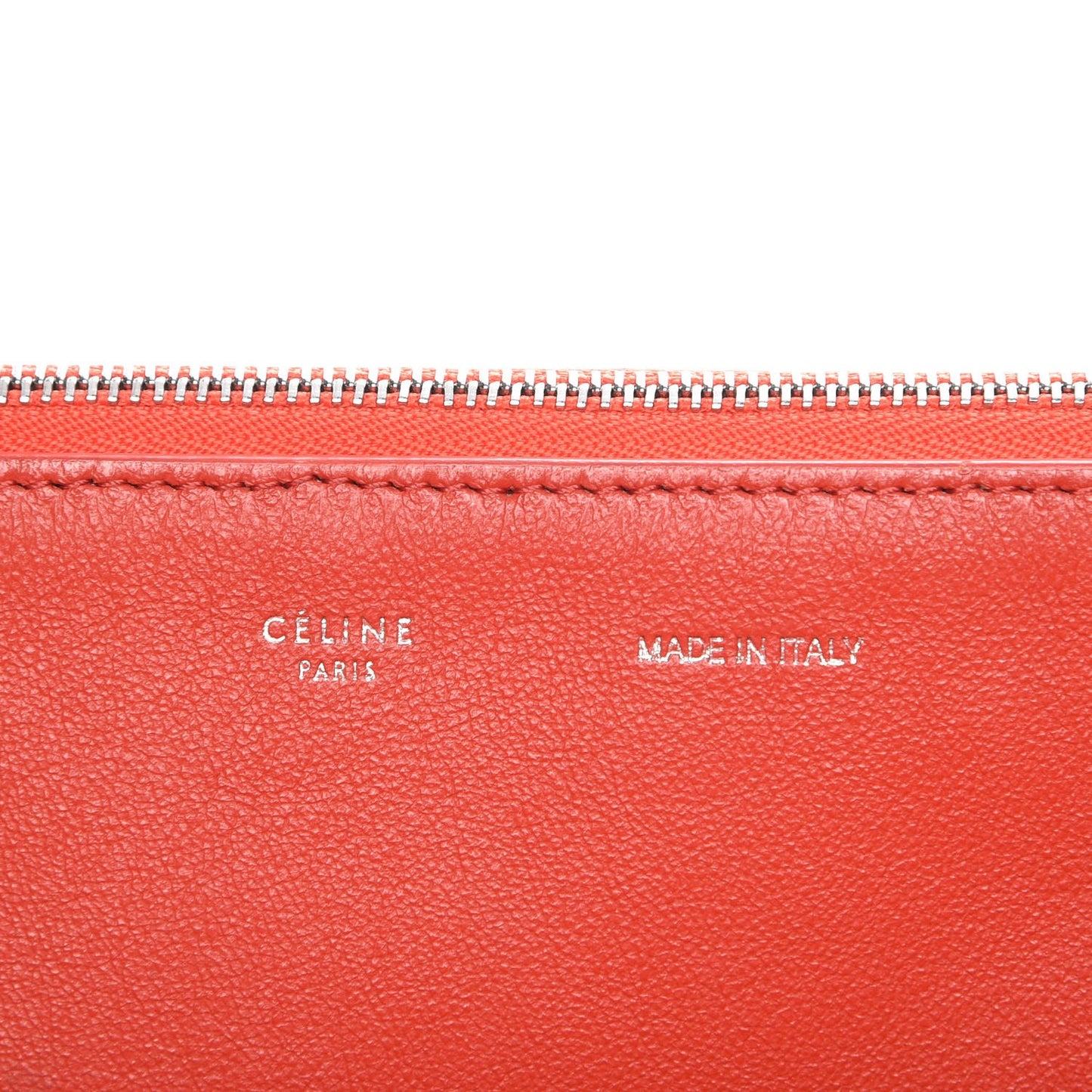 Drummed Calfskin Suede Double Zip Trapeze Vermillion