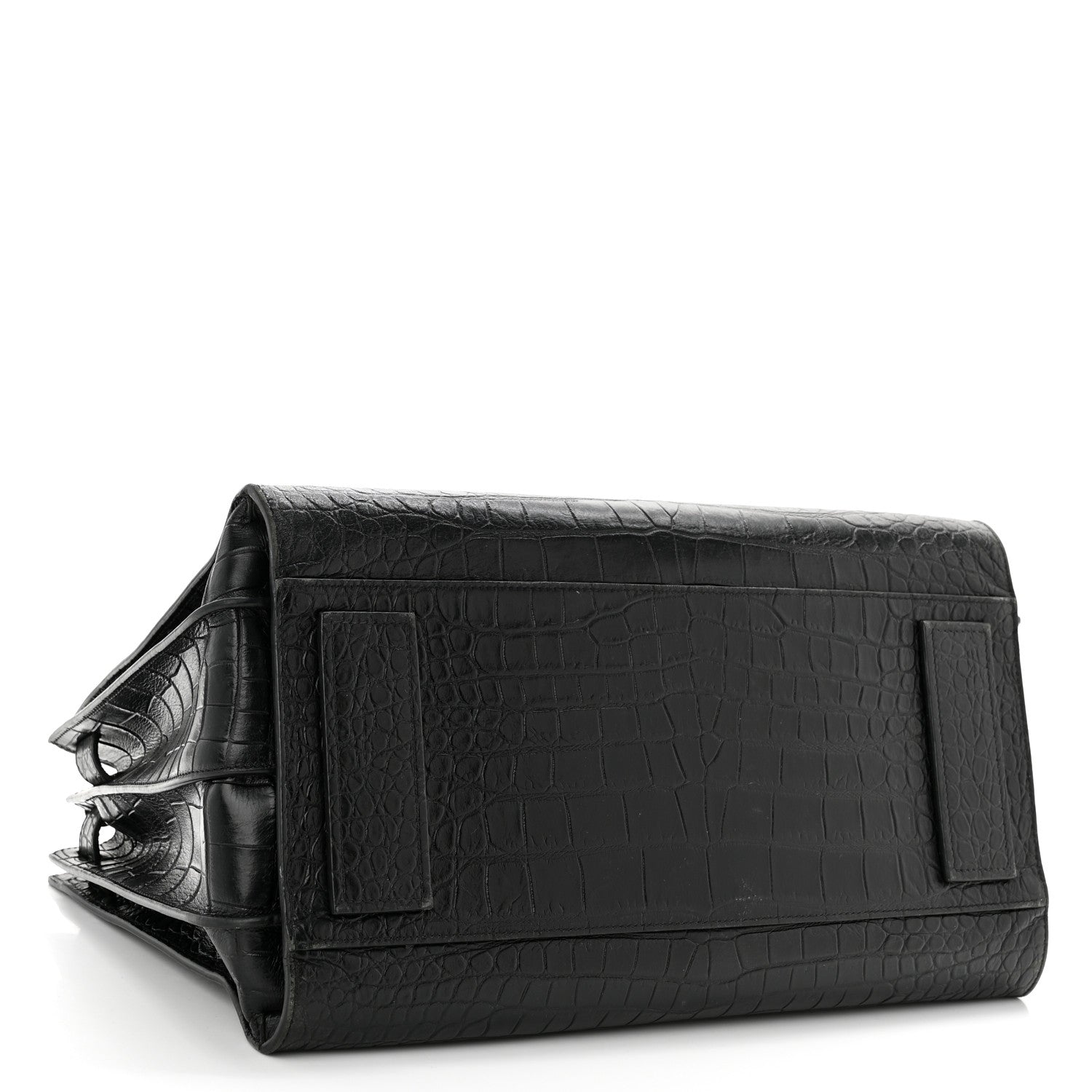 Saint Laurent Calfskin Crocodile Embossed Medium Supple Sac de Jour Black 4 of 11