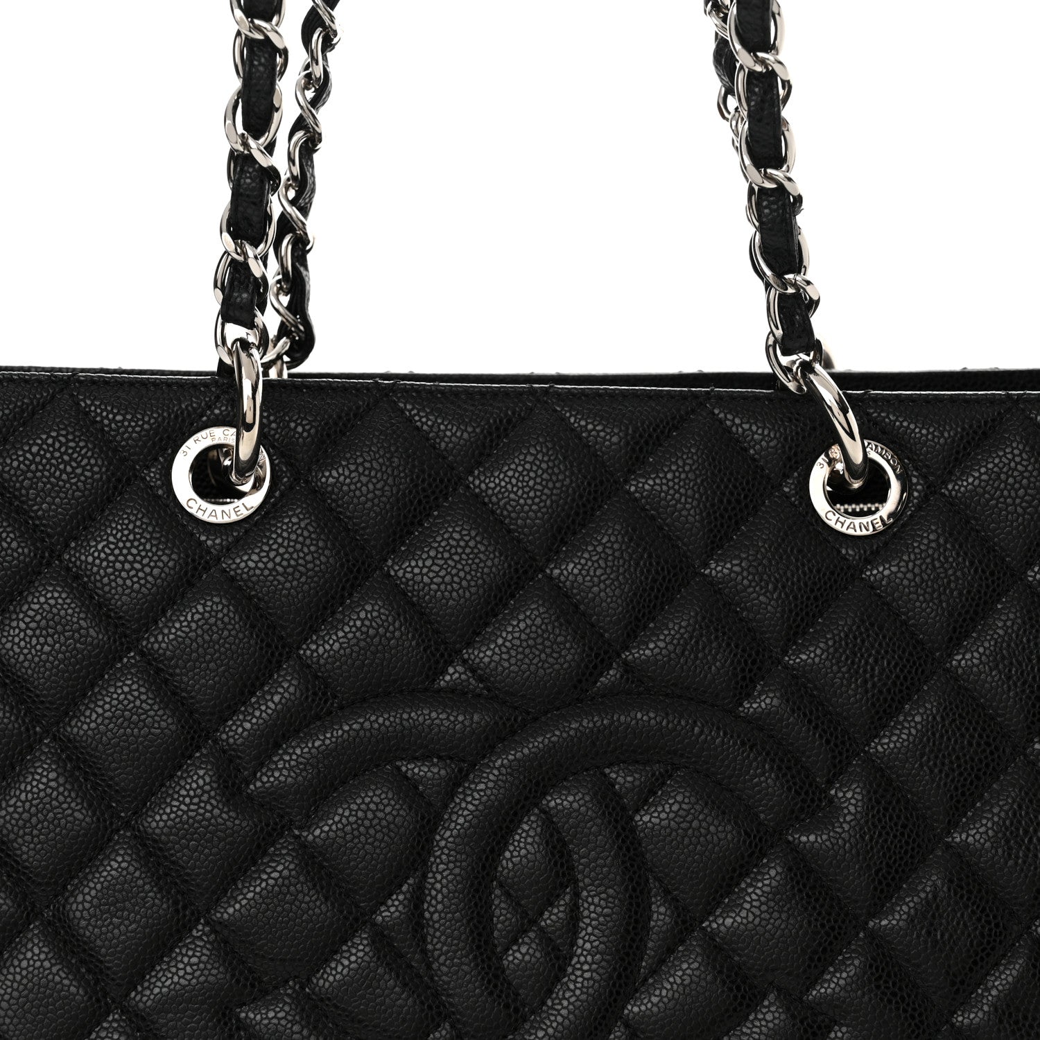 Chanel Caviar Quilted XL Grand Shopping Tote GST Black 8 of 12