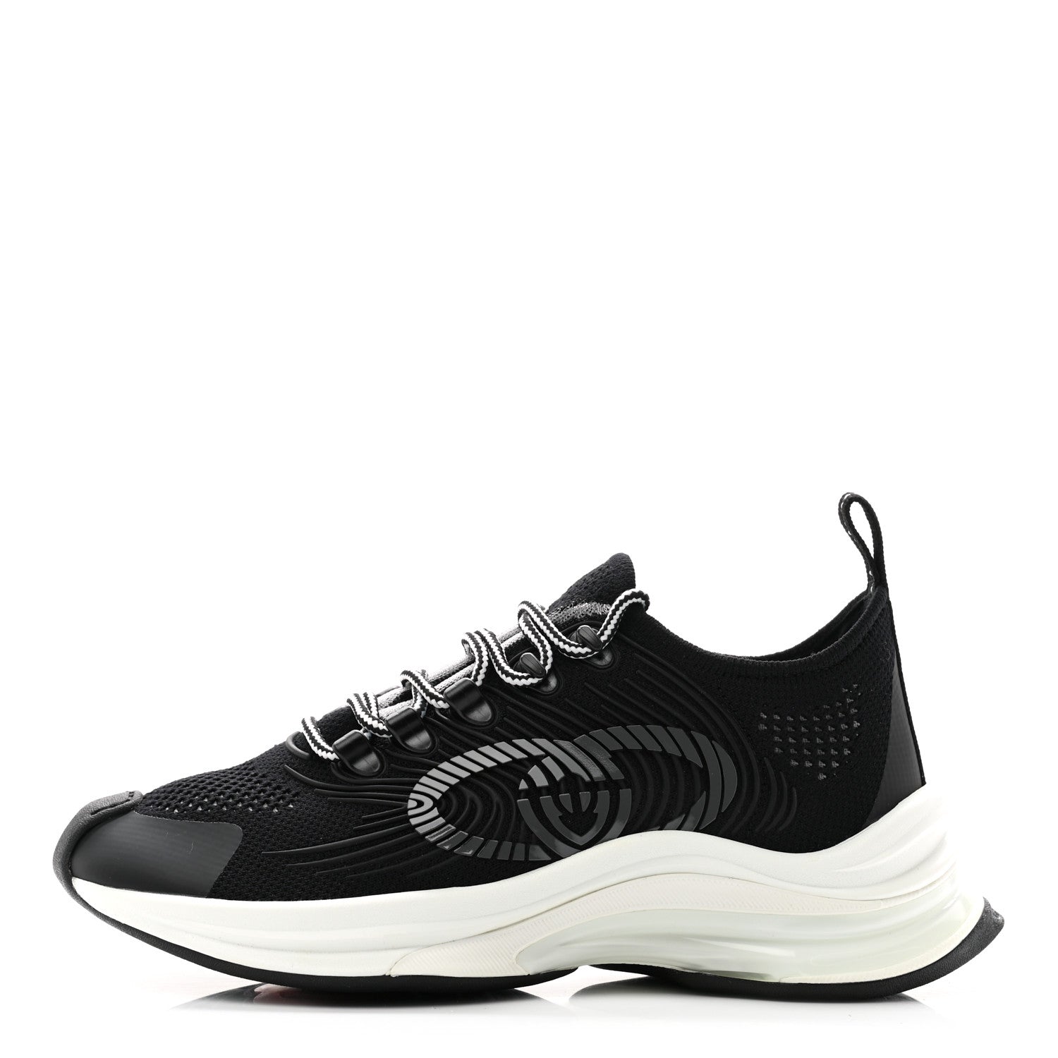 Gucci Technical Knit Fabric Waves Womens Gucci Run Sneakers 36.5 Black Loess 1 of 8