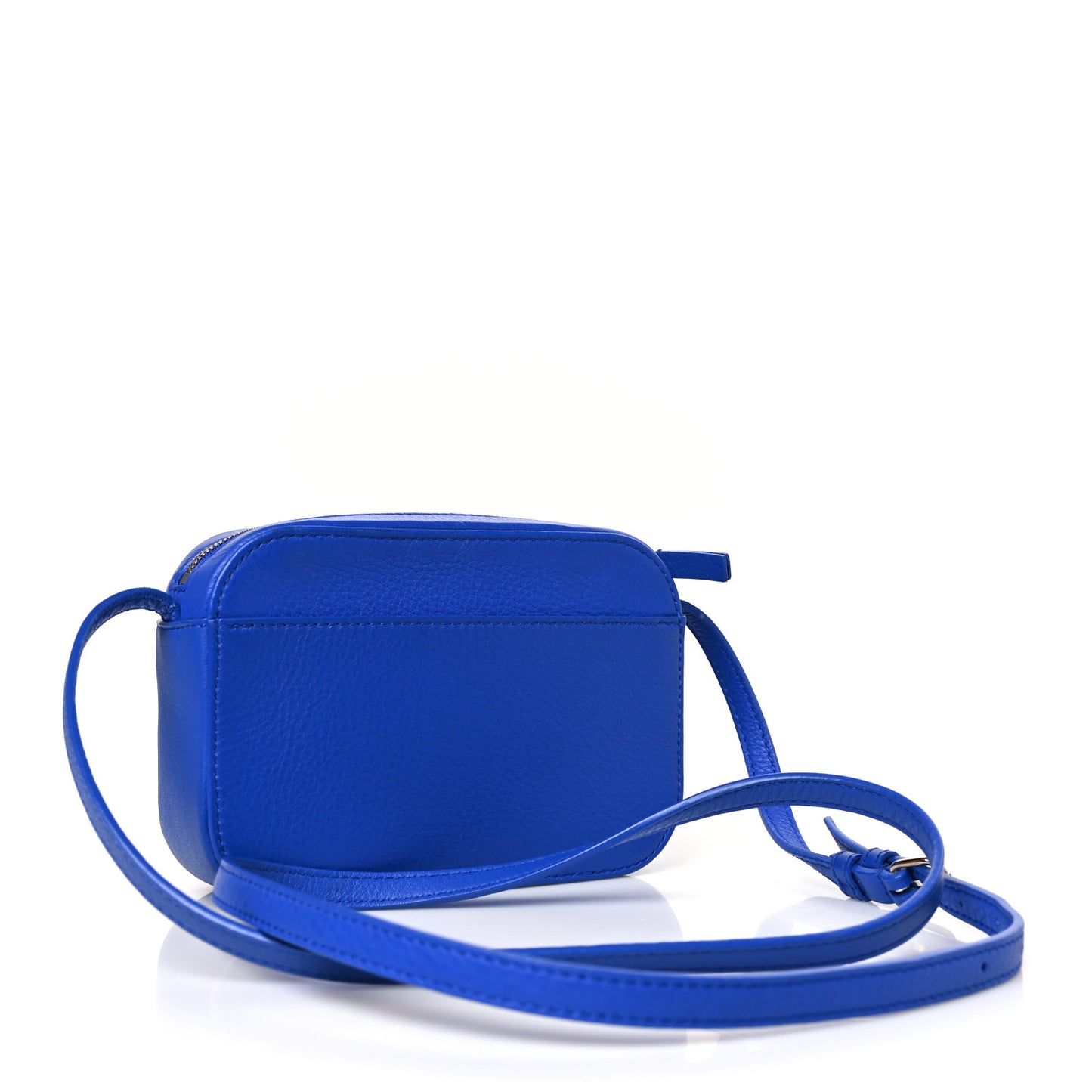 Smooth Calfskin Logo XS Everyday Camera Bag Bleu Prim White