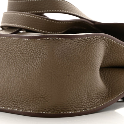 Hermes Taurillon Clemence Halzan 31 GM Etoupe 10 of 12
