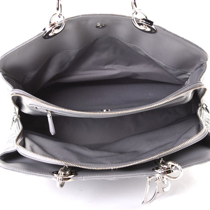 Christian Dior Lambskin Cannage Large Dior Soft Shopping Tote Grey 4 of 5