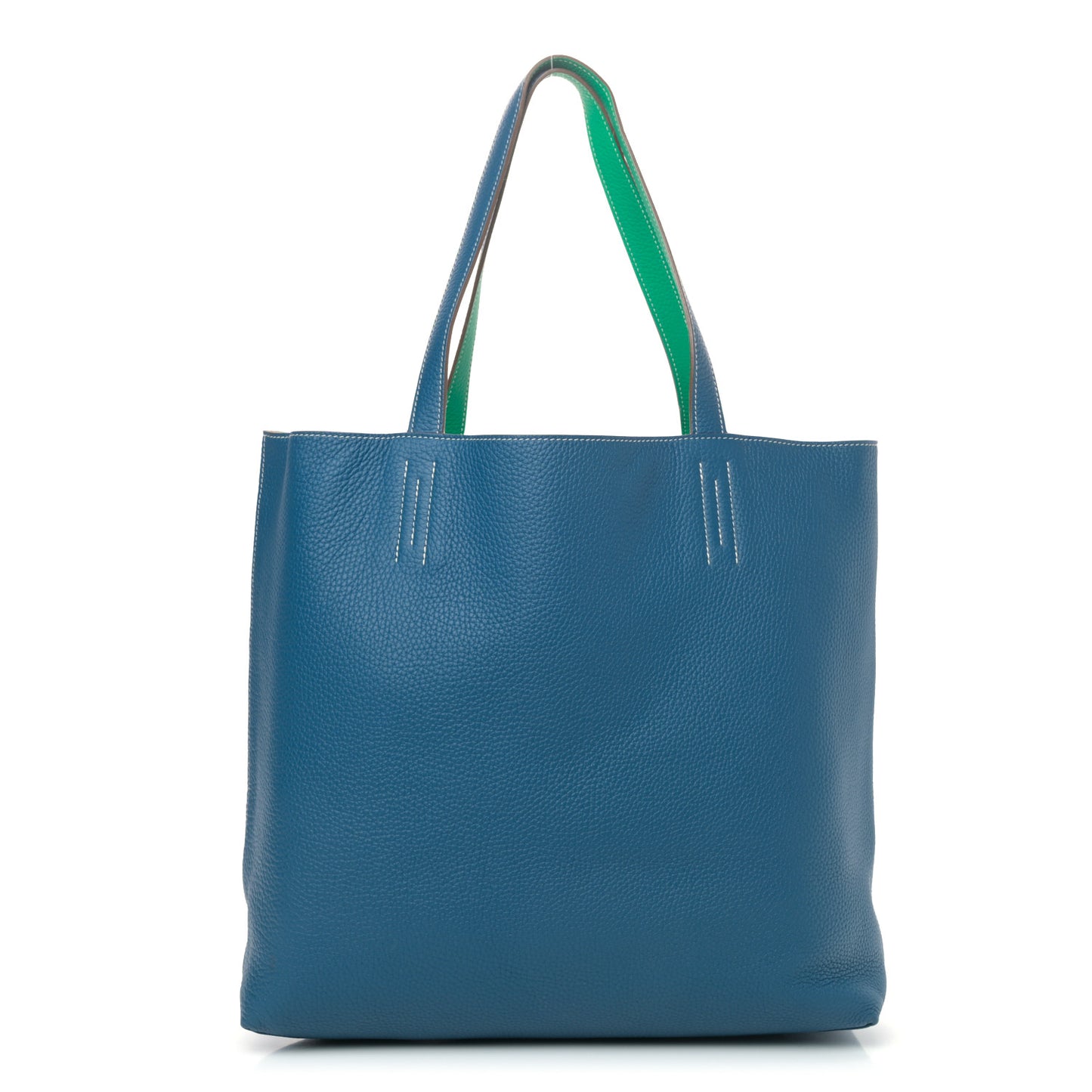 Taurillon Clemence Double Sens 36 Reversible Tote Menthe Bleu Thalassa