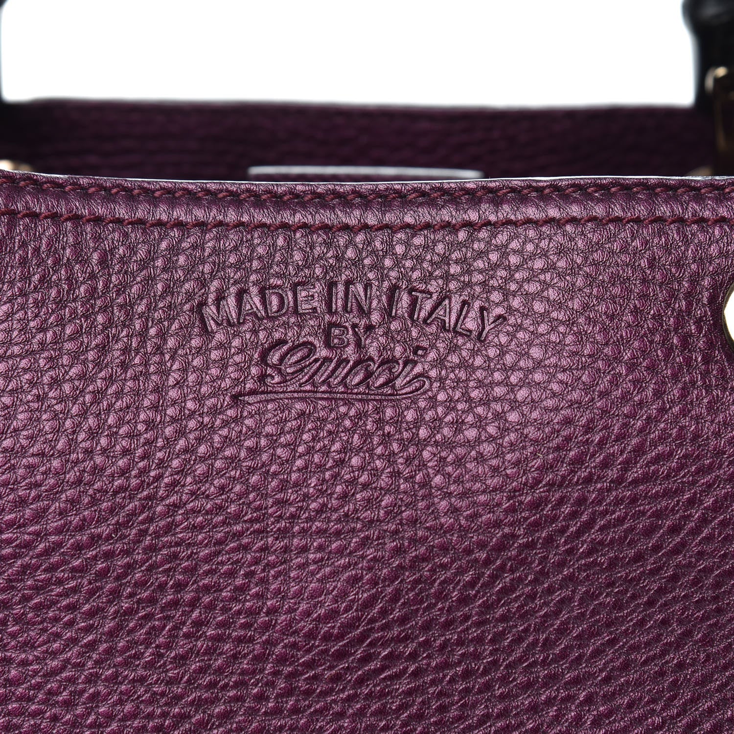 Gucci Pebbled Calfskin Medium Bamboo Shopper Tote Purple 11 of 11