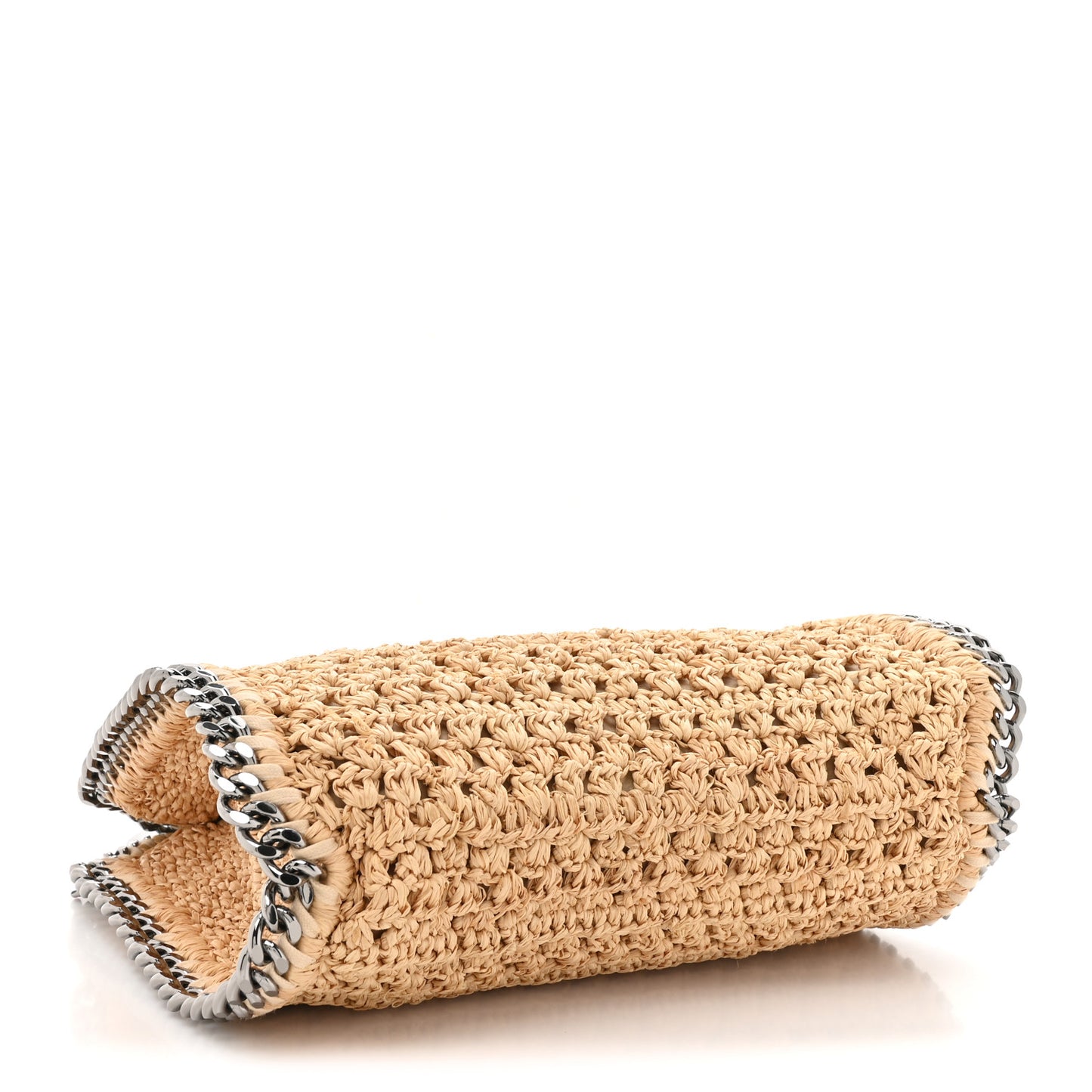 Raffia Mini Falabella Fold Over Tote Natural