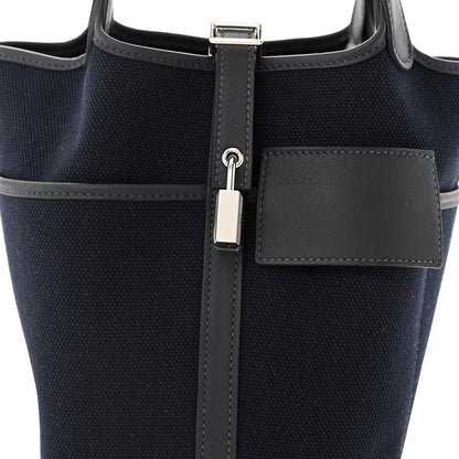 Hermes Toile Goeland Swift Cargo Picotin Lock 18 Bleu Marine 8 of 11