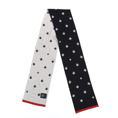 Gucci Wool Bee Scarf Navy Blue 4 of 4