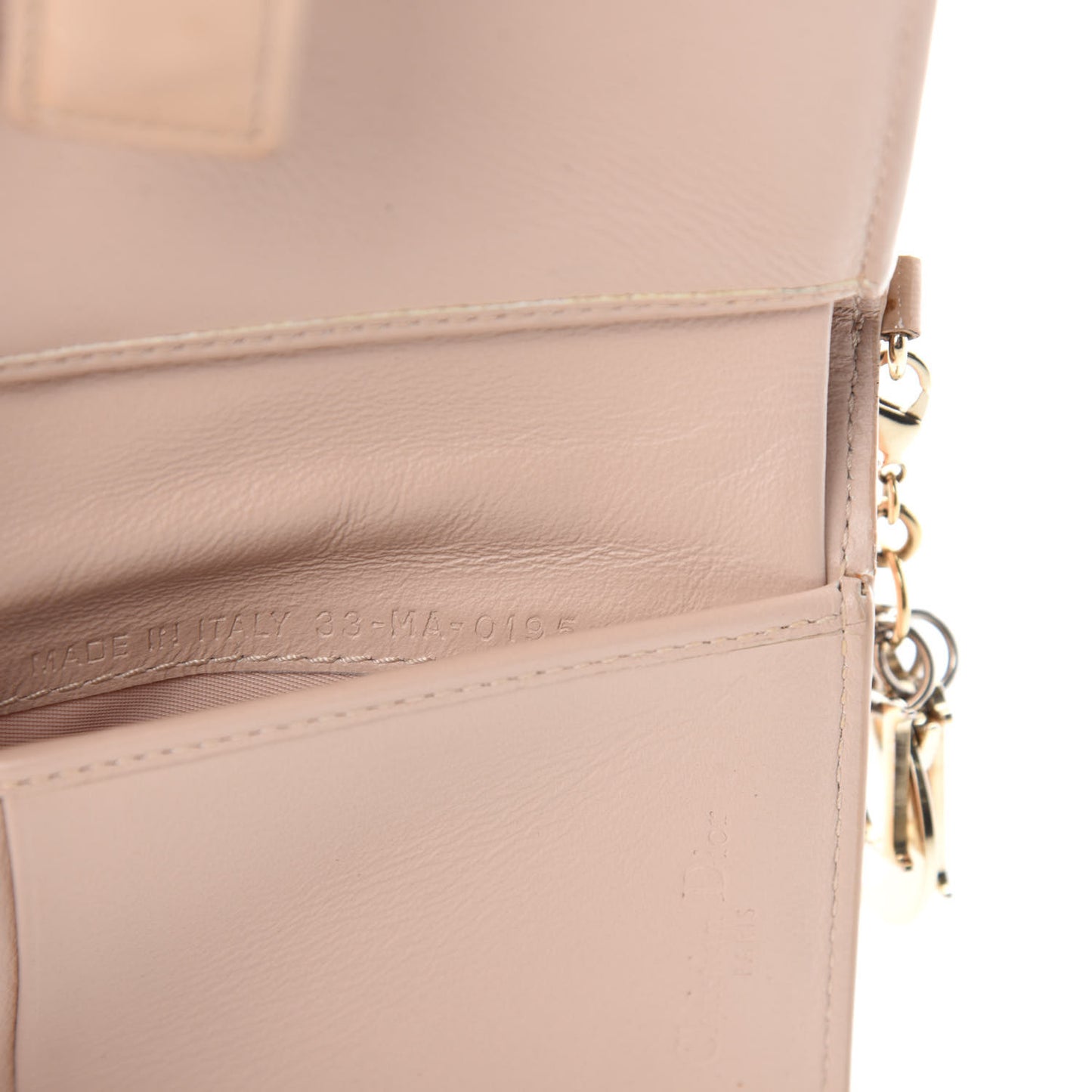 Patent Cannage Lady Dior Eden Wallet Beige