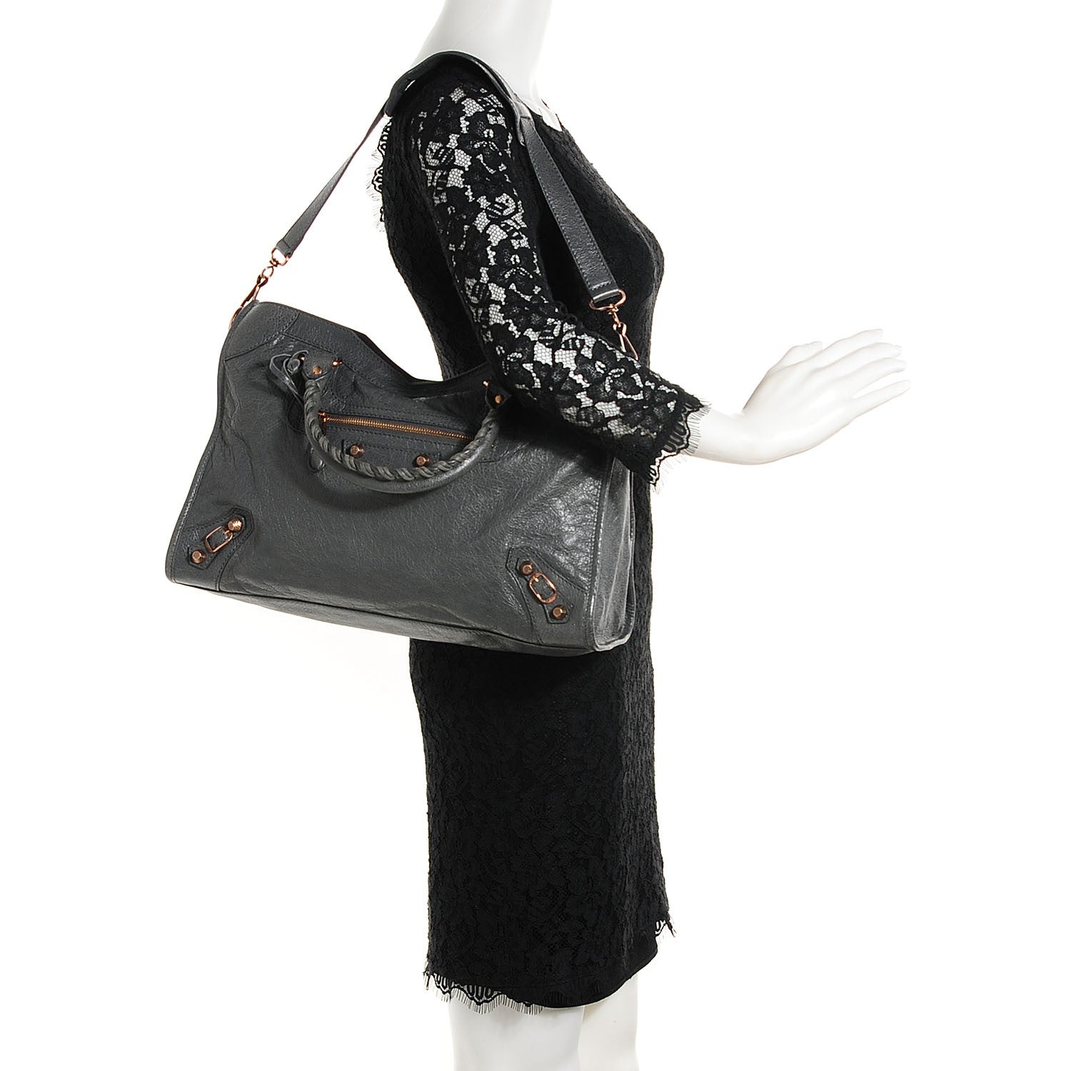 Balenciaga Agneau Giant 12 Rose Gold Hardware City Gris Tarmac 2 of 14
