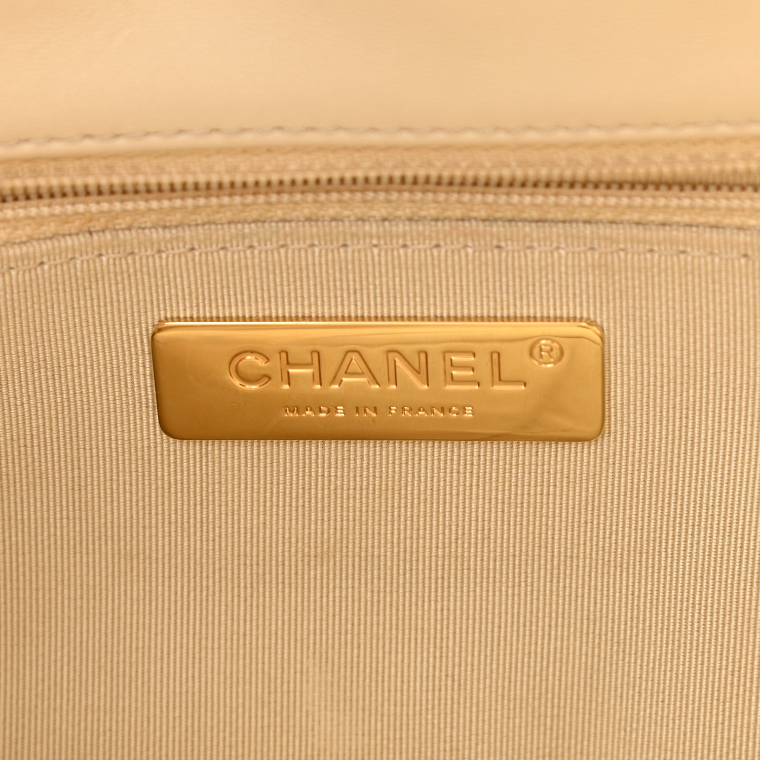 Chanel Lambskin Quilted Large Chanel 19 Flap Beige 6 of 11