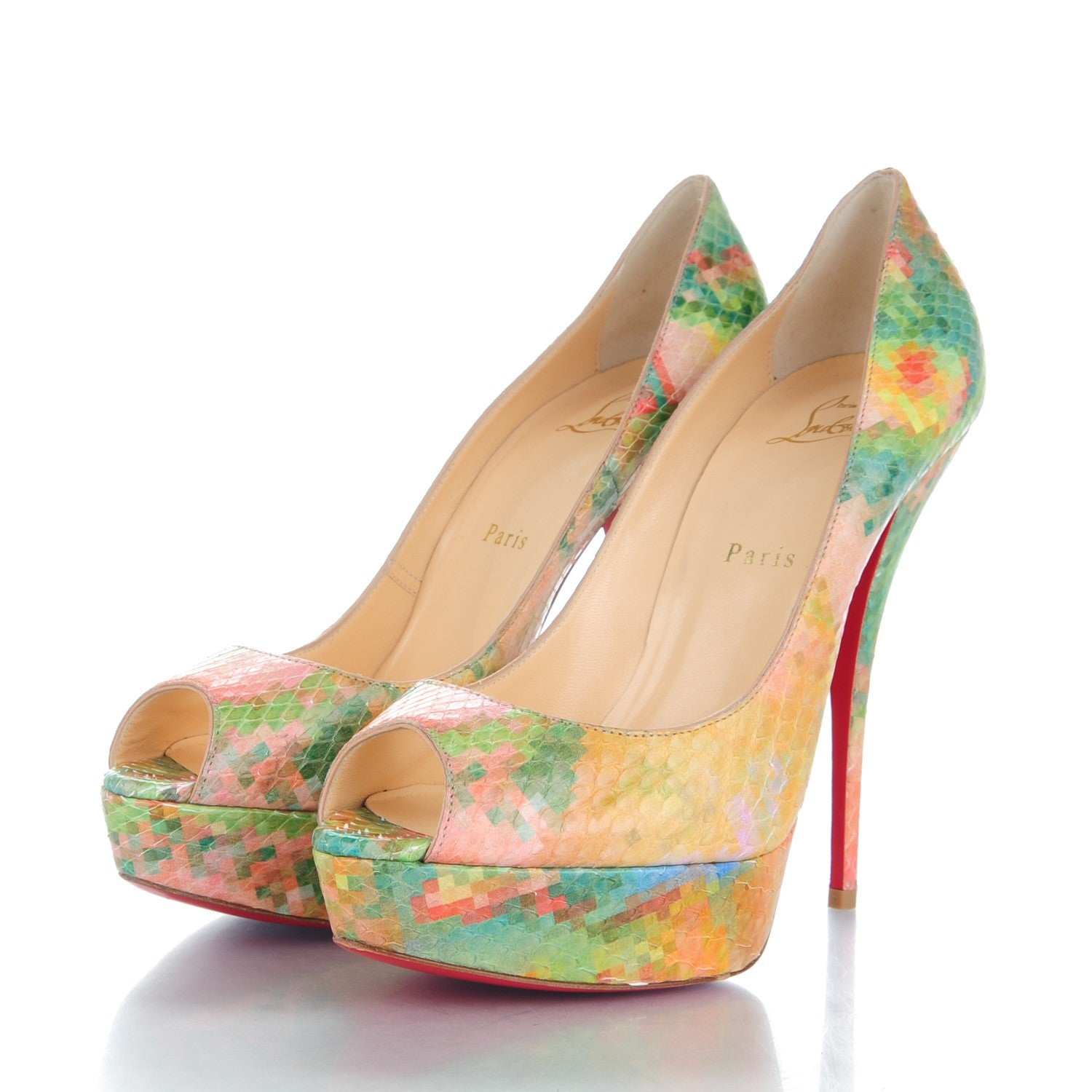 Christian Louboutin Python Pixel Troca 140 Pumps 39.5 Multicolor 3 of 9