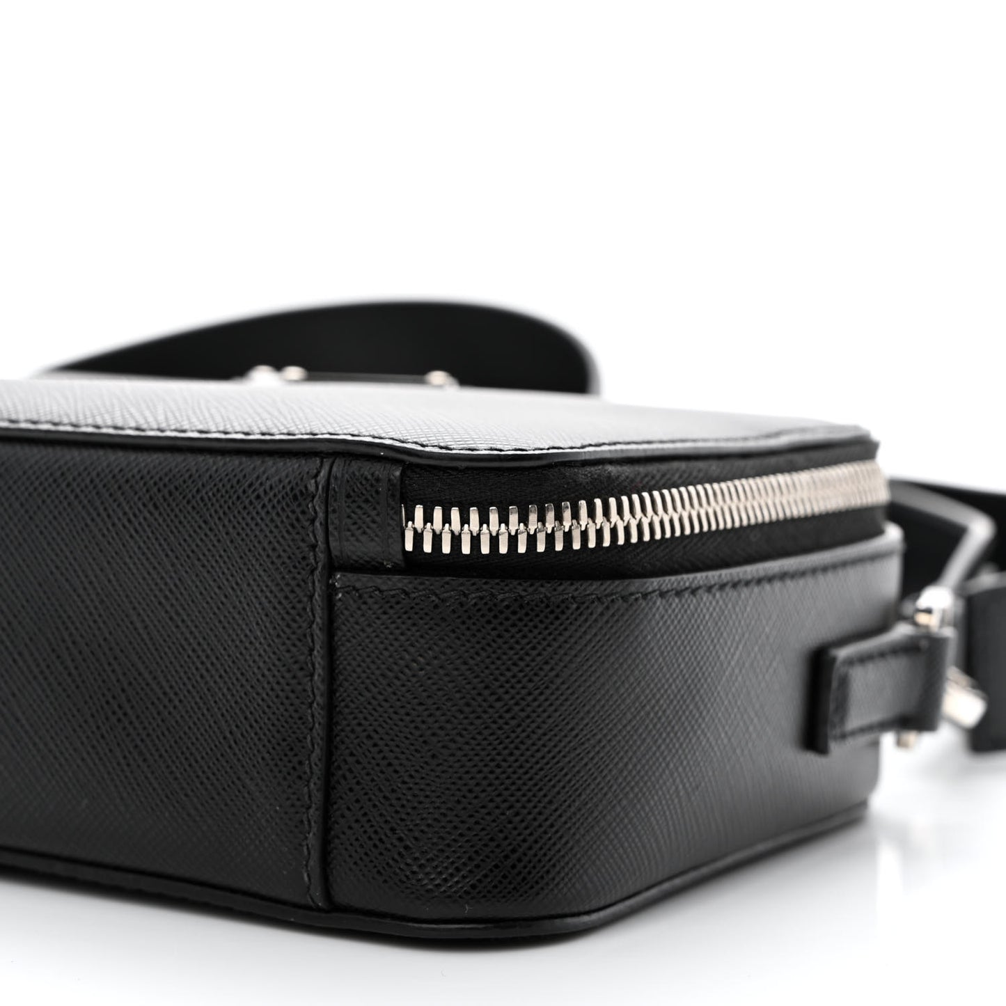 Saffiano Travel Small Brique Top Handle Crossbody Bag Black