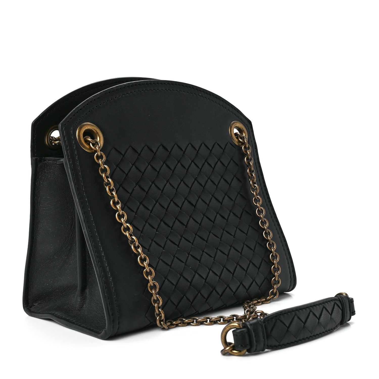 Bottega Veneta Nappa Intrecciato Chain Crossbody Black 3 of 12