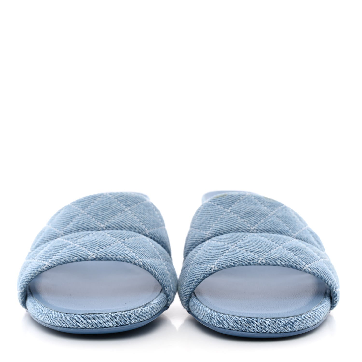 Chanel Denim Quilted Mules 38 Blue 3 of 10