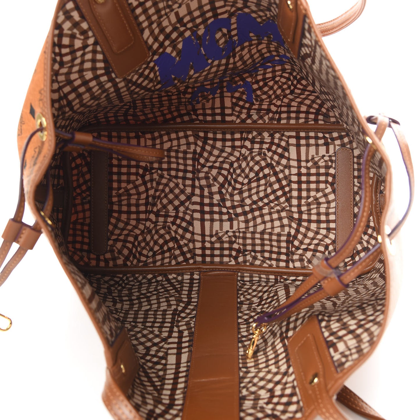 Visetos Medium Liz Reversible Shopper Tote Cognac