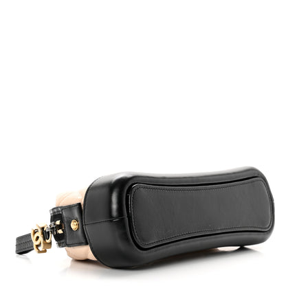 Chanel Aged Calfskin Quilted Gabrielle Classic Pouch Beige Black 3 of 6