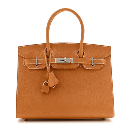 Hermes Vache Naturelle Grainee Birkin Sellier 30 Natural Sable 1 of 13