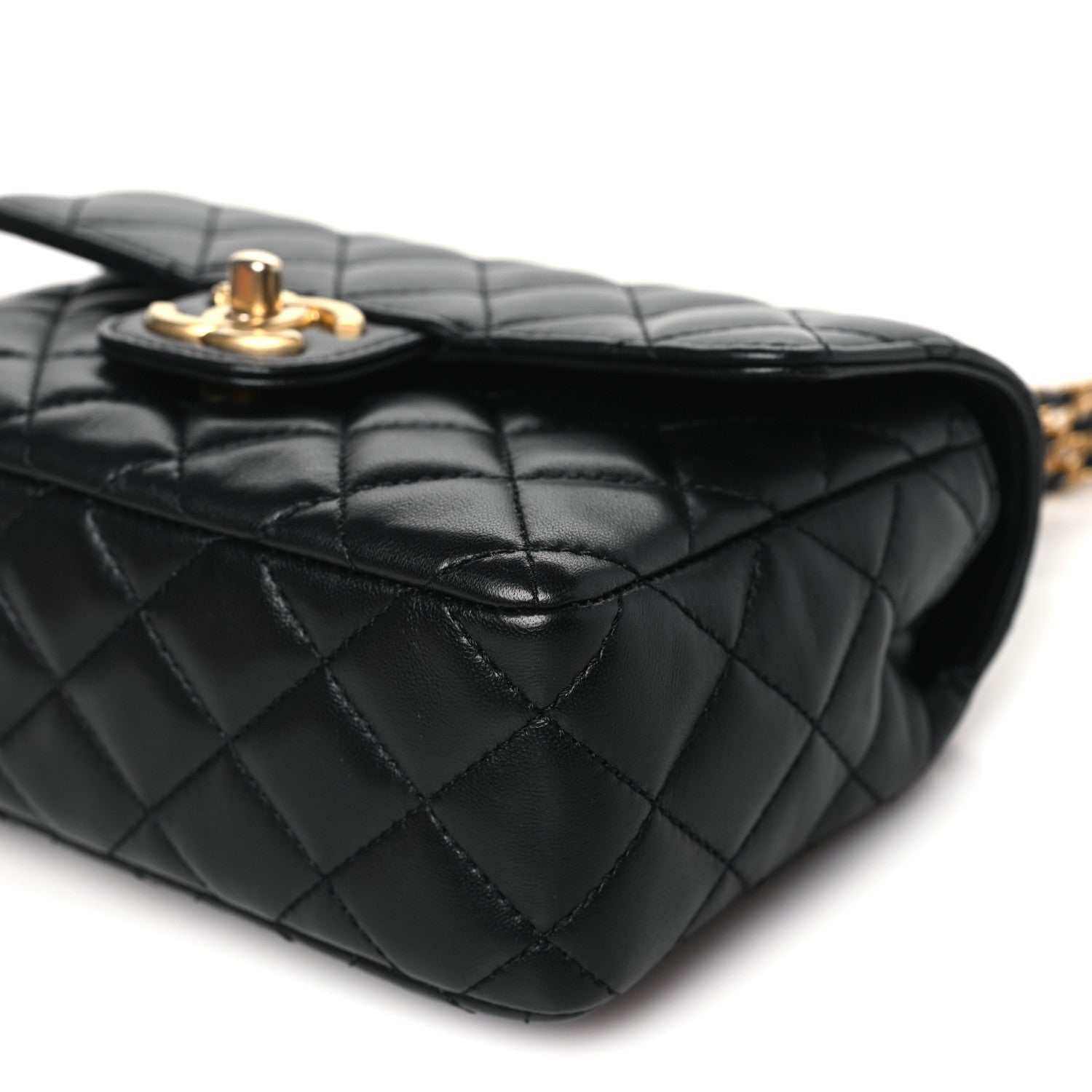 Chanel Lambskin Enamel Quilted Mini Flap Black 10 of 11