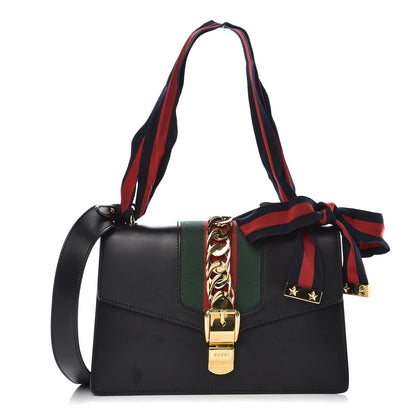 Gucci Calfskin Small Sylvie Shoulder Bag Black 1 of 14