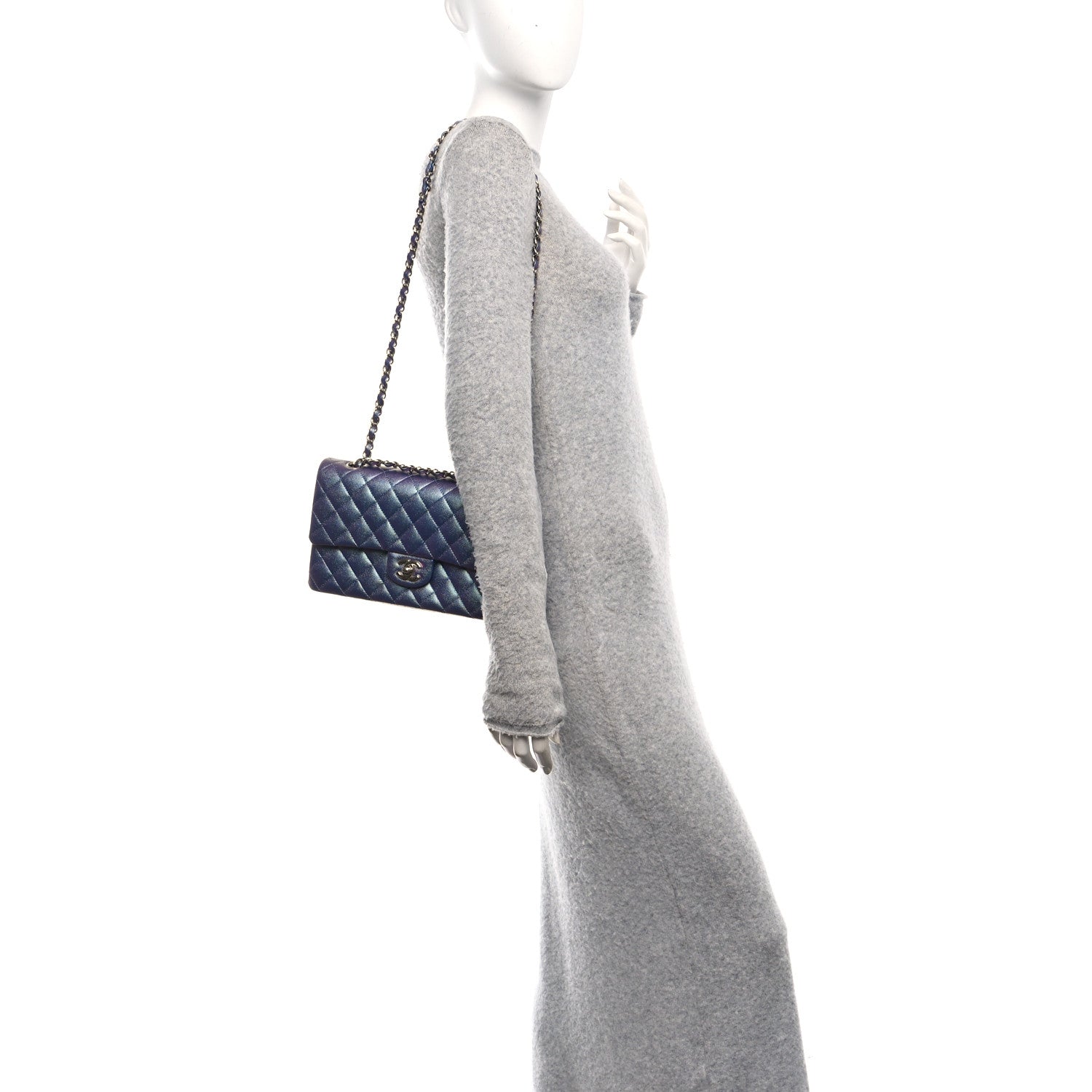 Chanel Iridescent Caviar Quilted Medium Double Flap Purple 2 of 12
