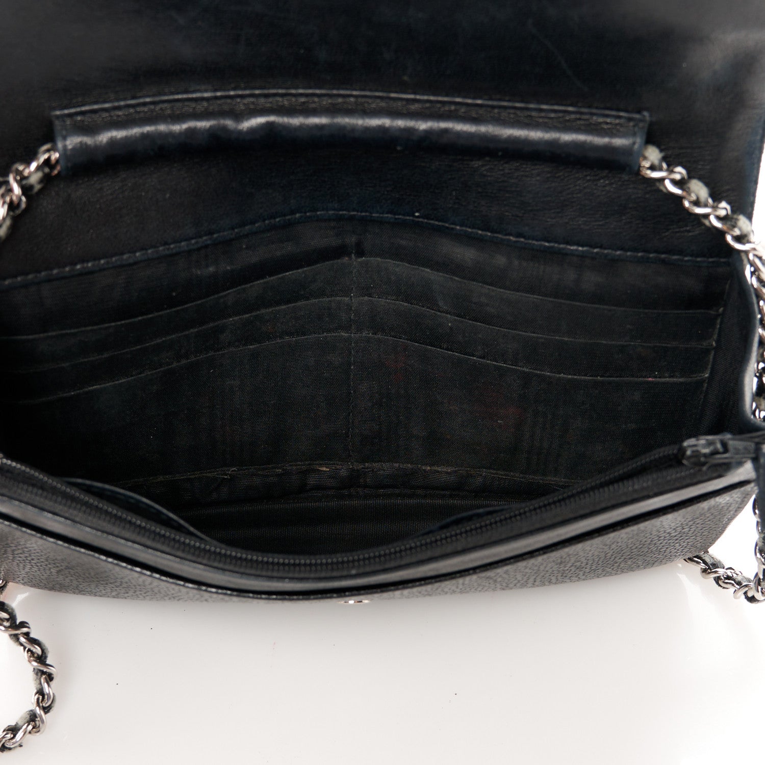 Chanel Caviar Timeless CC Wallet On Chain WOC Black 5 of 11