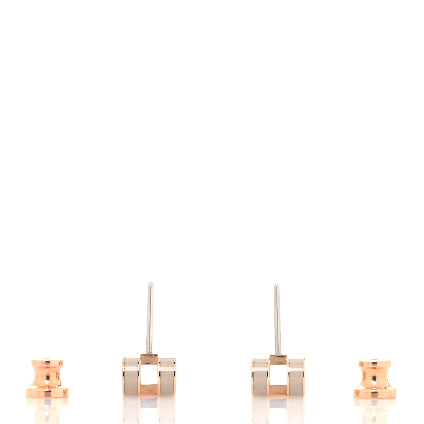 Rose Gold Lacquered Mini Pop H Earrings Marron Glace