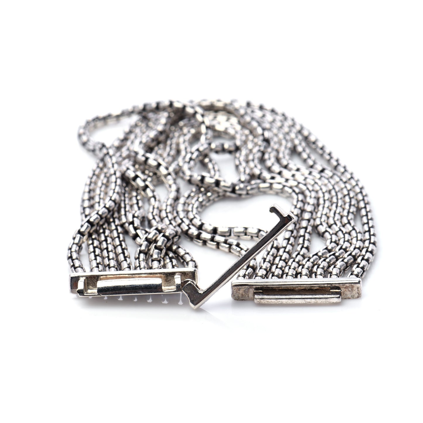 Sterling Silver Multi-Row Box Chain Bracelet