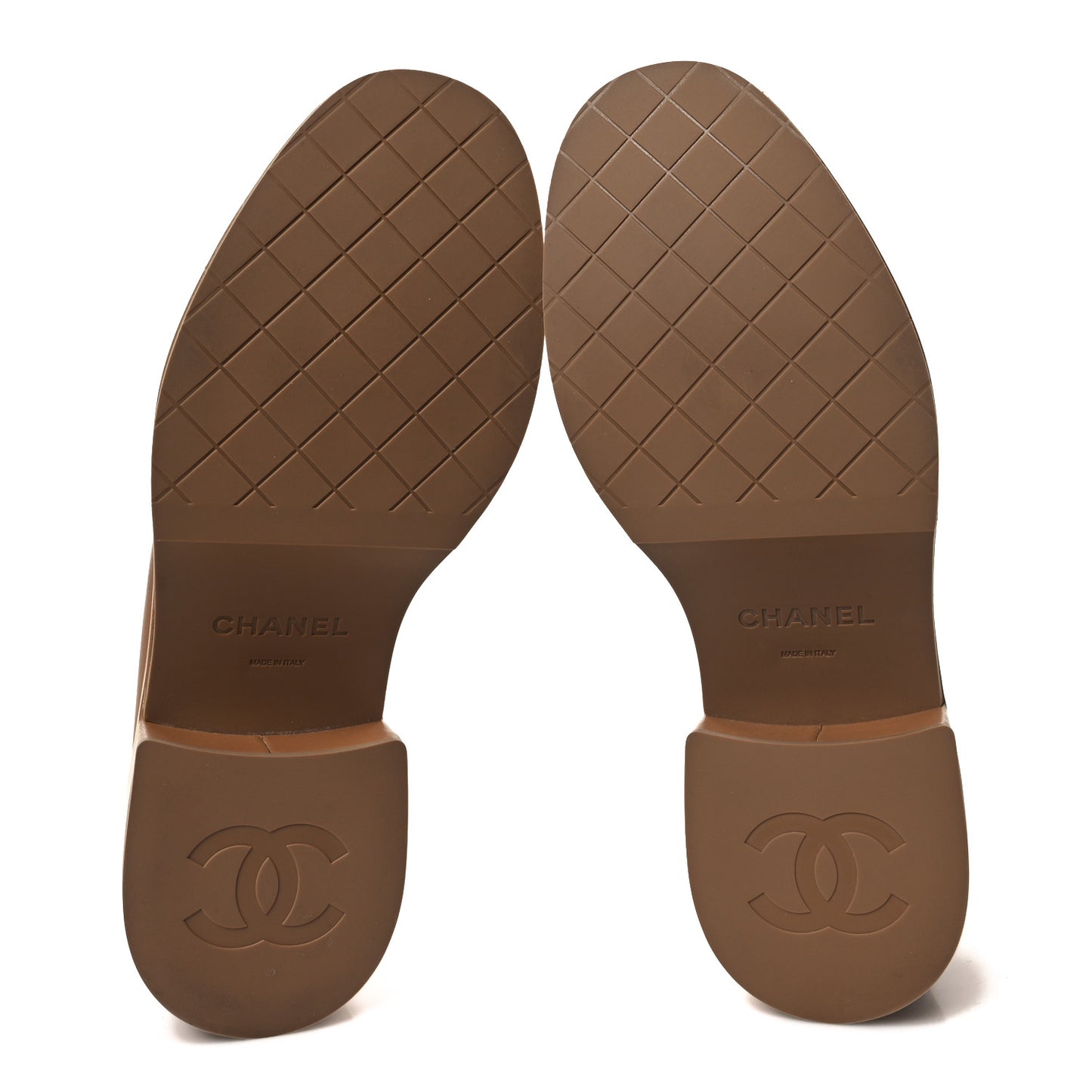 Calfskin CC Platform Loafers 38 Beige