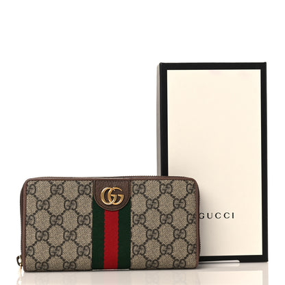Gucci X DISNEY GG Supreme Monogram Web Three Little Pigs Ophidia Zip Around Wallet Beige New Acero 9 of 9