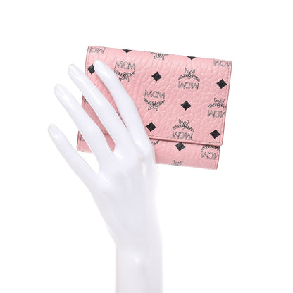 MCM Visetos Trifold Wallet Pink 2 of 7
