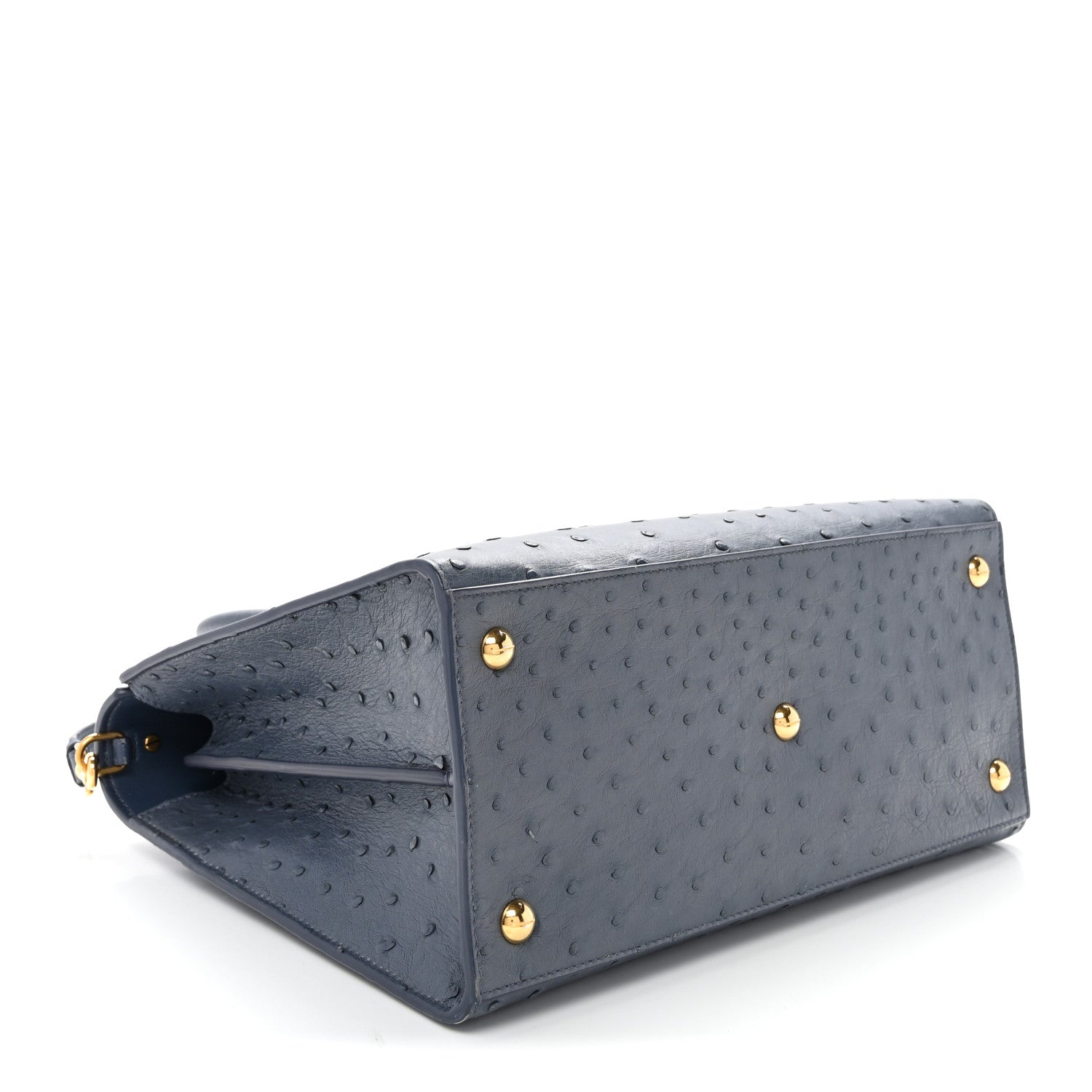 Christian Dior Ostrich Large St. Honore Tote Dark Denim 4 of 9
