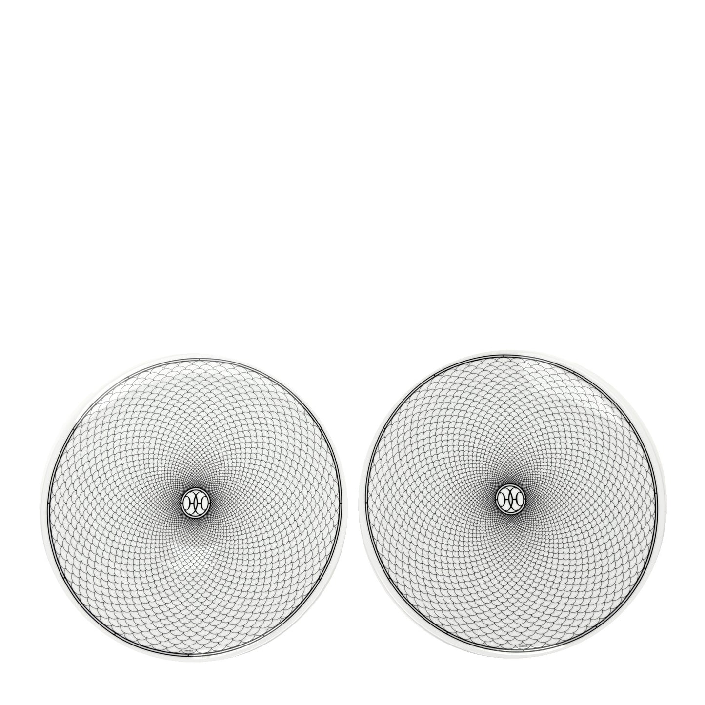 Porcelain H Deco Dinner Plate Set of 2 Black White