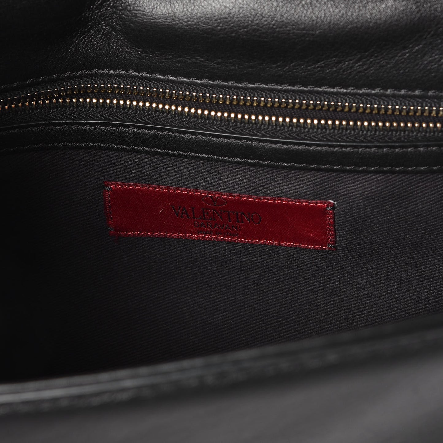 Vitello Medium Glam Lock Rockstud Flap Black