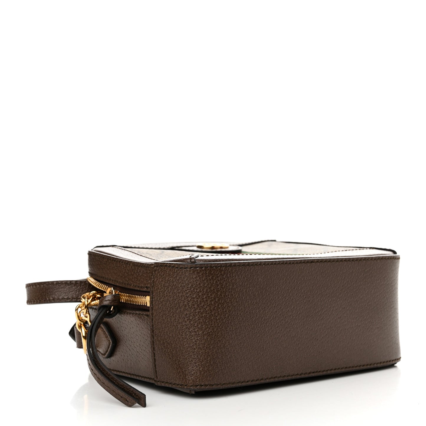 GG Supreme Monogram Mini Ophidia Top Handle Shoulder Bag Brown