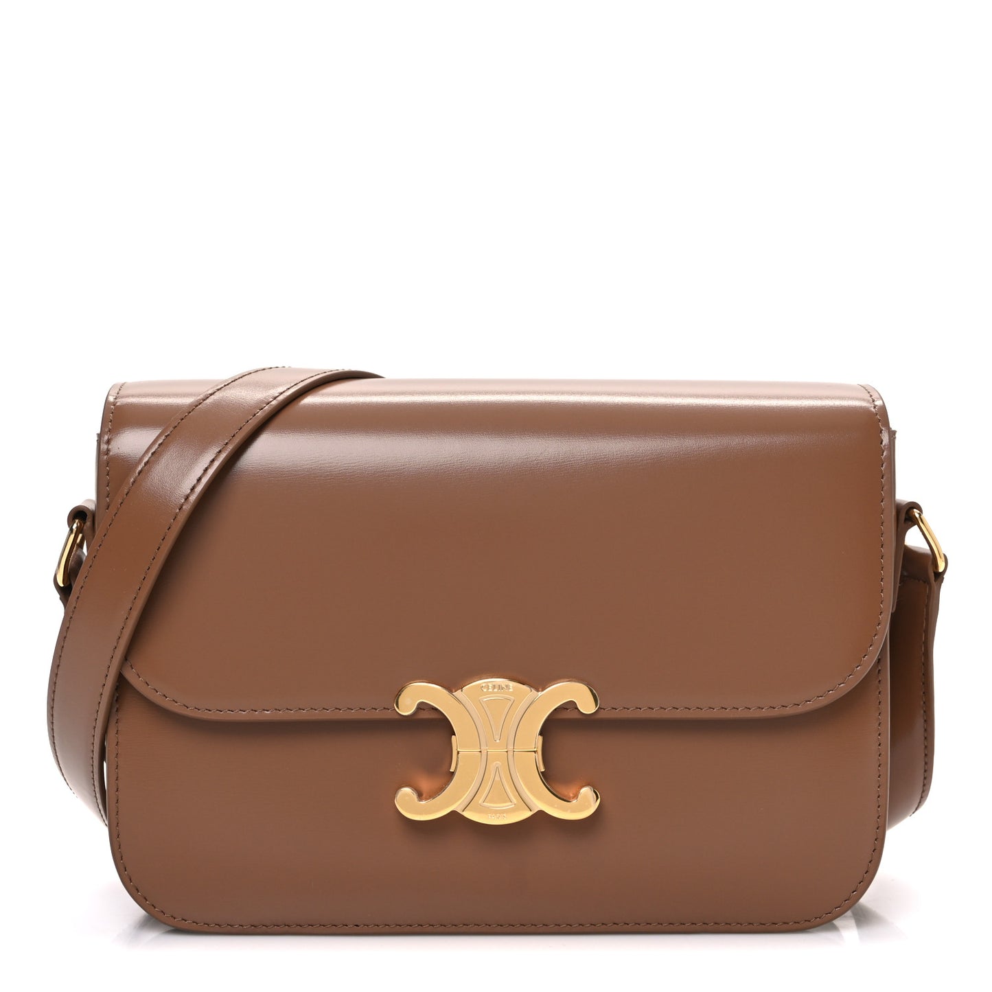 Shiny Calfskin Medium Triomphe Bronze