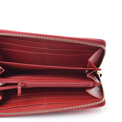 Gucci Canvas Sylvie Stripe Logo Zip Around Wallet Mystic White Hibiscus Red Maritime 5 of 7