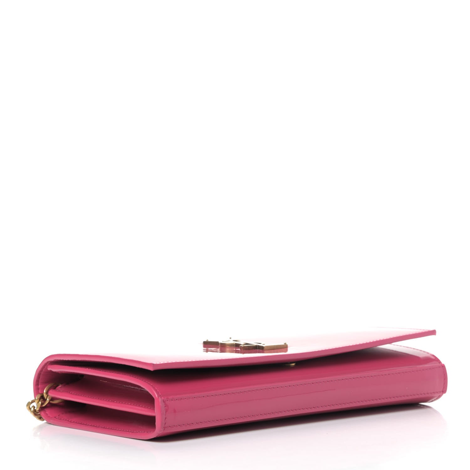 Saint Laurent Patent Calfskin Monogram Kate Wallet On Chain Fresh Fuxia 3 of 4