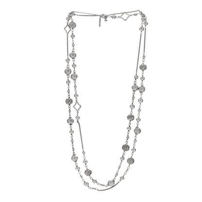 David Yurman Sterling Silver Quatrefoil Bead Chain Necklace 3 of 4