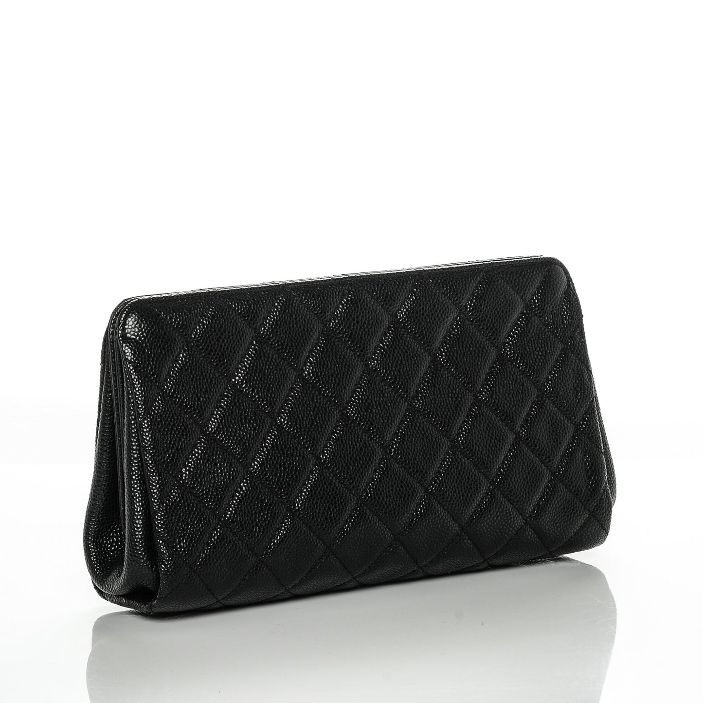 Caviar Quilted CC Large Clutch Black
