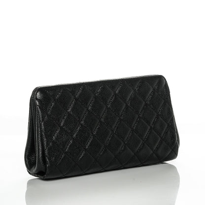 Chanel Caviar Quilted CC Large Clutch Black 3 of 7