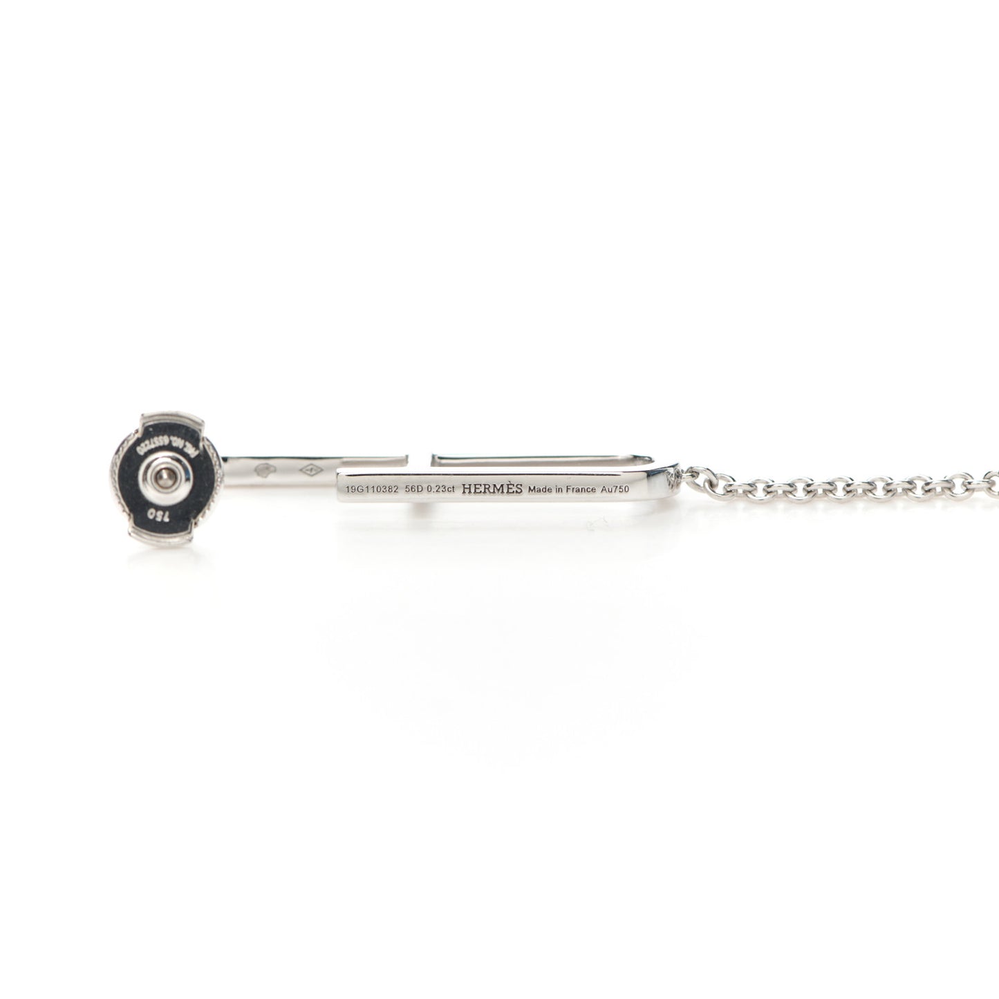18K White Gold Diamond Ever Chaine D'Ancre Enchainee Earrings