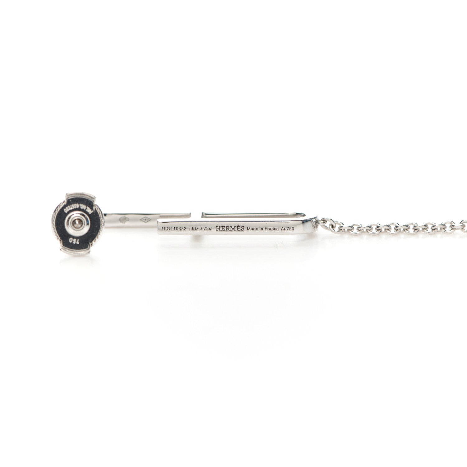 Hermes 18K White Gold Diamond Ever Chaine D'Ancre Enchainee Earrings 3 of 4