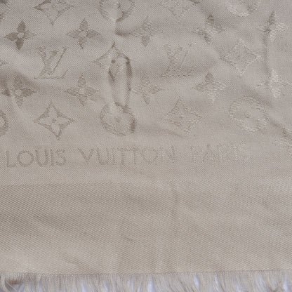 Louis Vuitton Silk Wool Monogram Shawl White 3 of 4