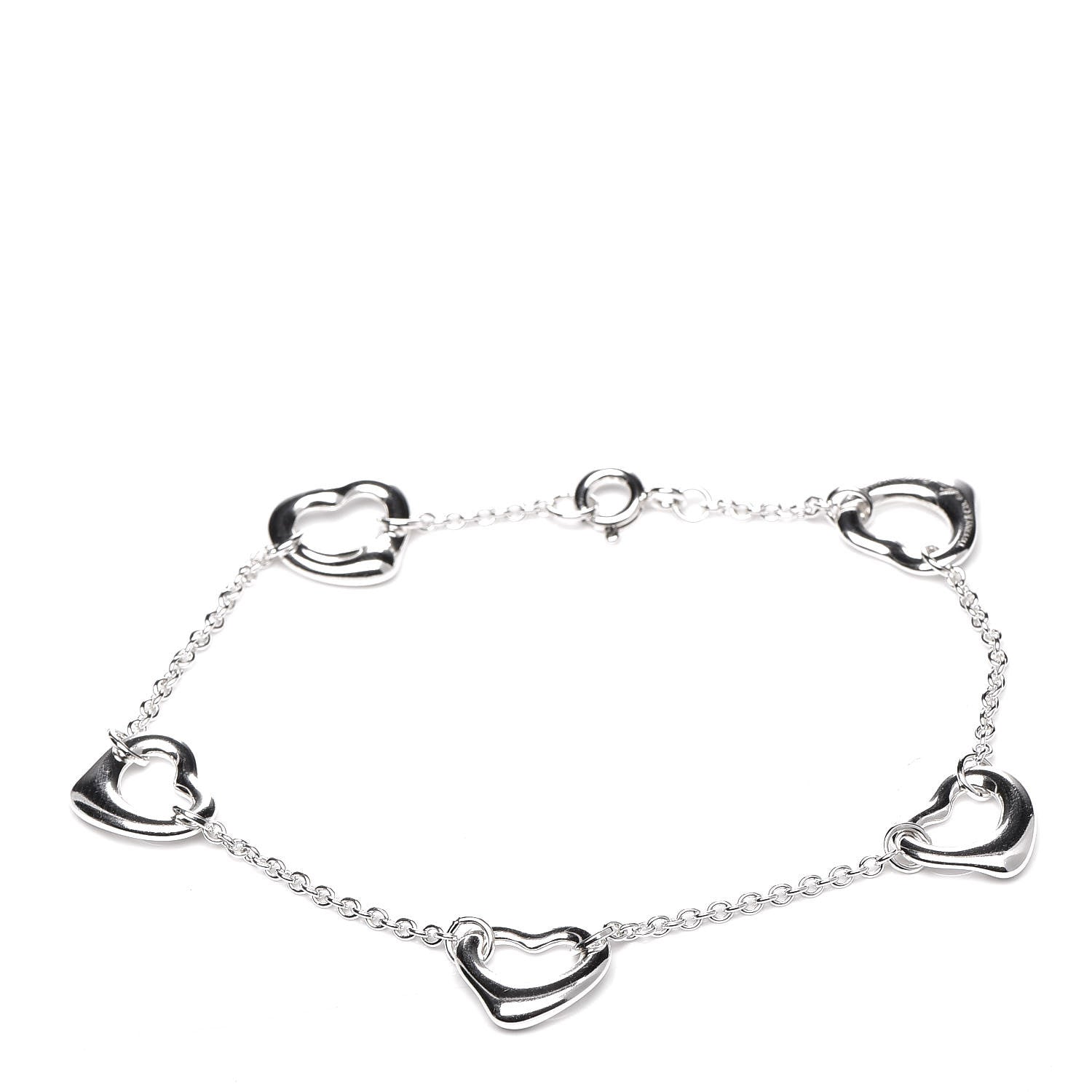 Tiffany Sterling Silver Elsa Peretti Open Heart Bracelet 1 of 6