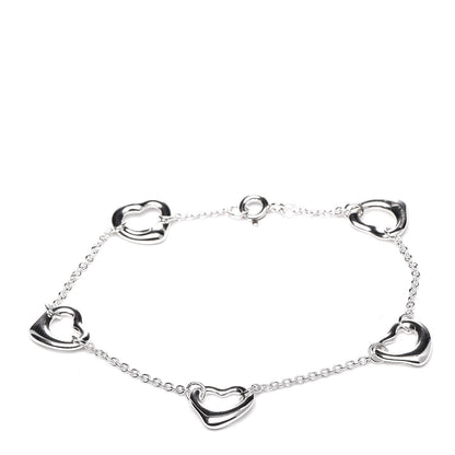 Tiffany Sterling Silver Elsa Peretti Open Heart Bracelet 1 of 6